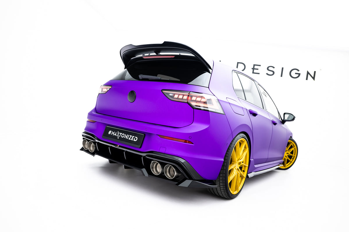 Rear Splitter (with vertical bars) V.2 suitable for Volkswagen Golf R Hatchback Mk8 / Mk8 Facelift