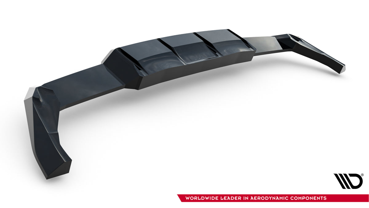 Rear Splitter (with vertical bars) V.2 suitable for Volkswagen Golf R Hatchback Mk8 / Mk8 Facelift