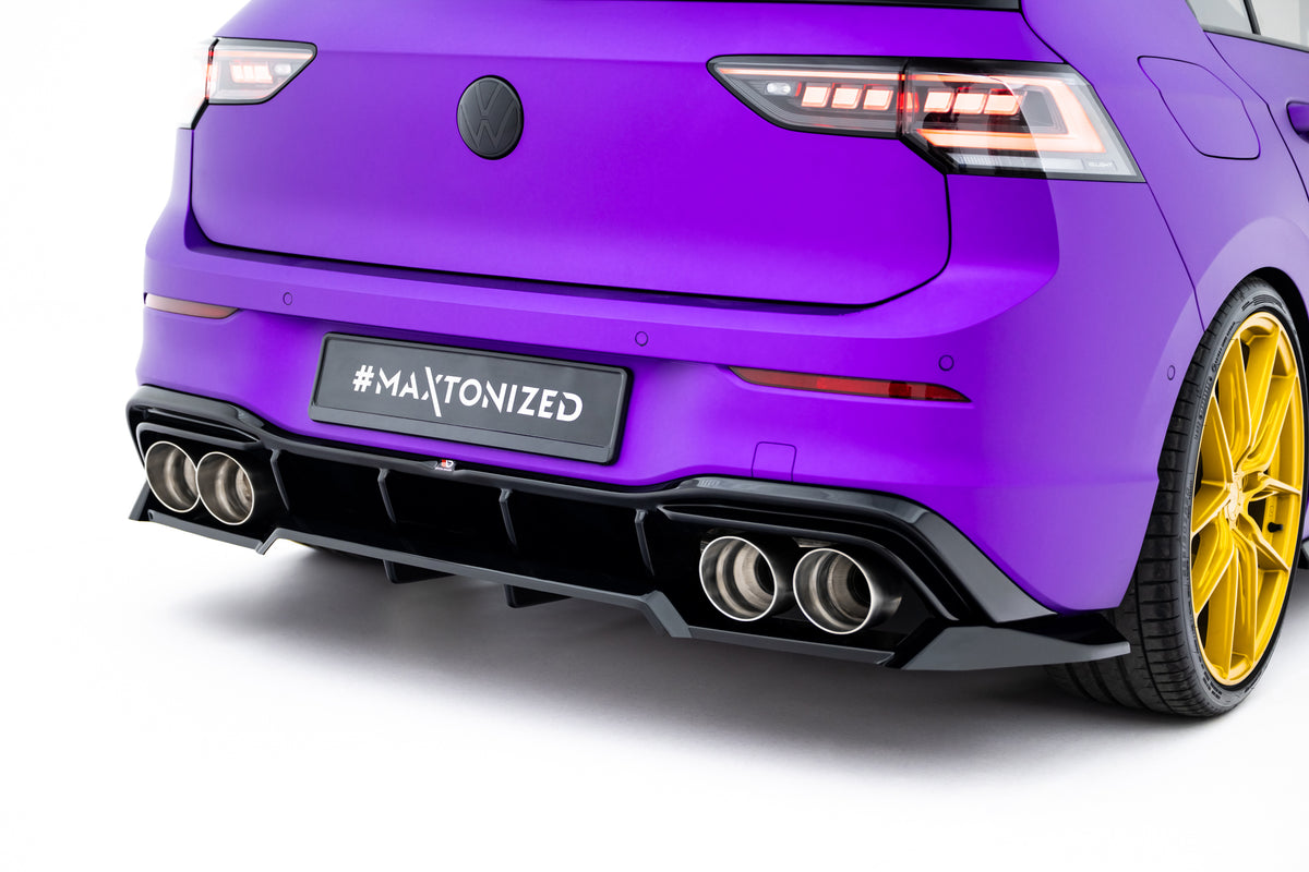 Rear Splitter (with vertical bars) V.2 suitable for Volkswagen Golf R Hatchback Mk8 / Mk8 Facelift