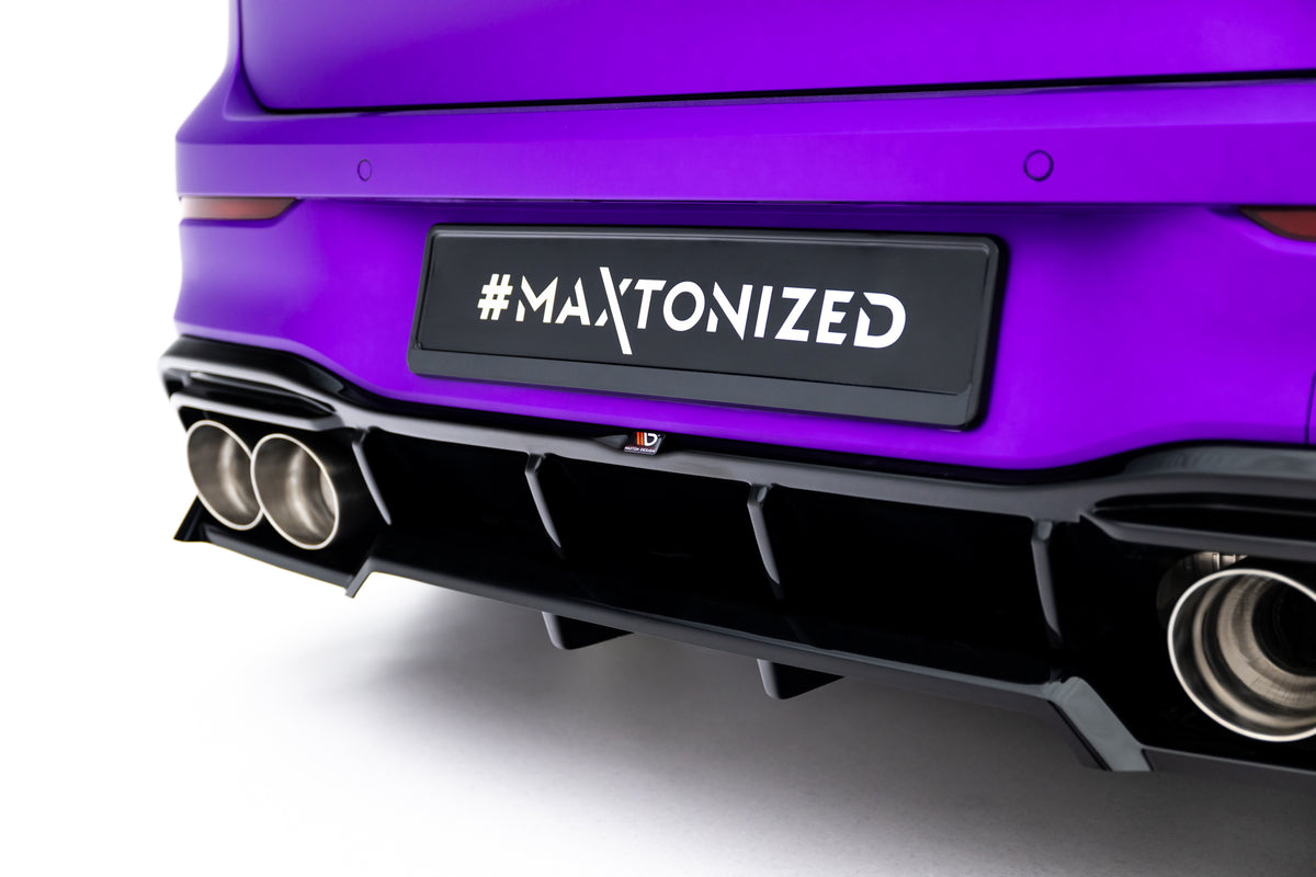Rear Splitter (with vertical bars) V.2 suitable for Volkswagen Golf R Hatchback Mk8 / Mk8 Facelift