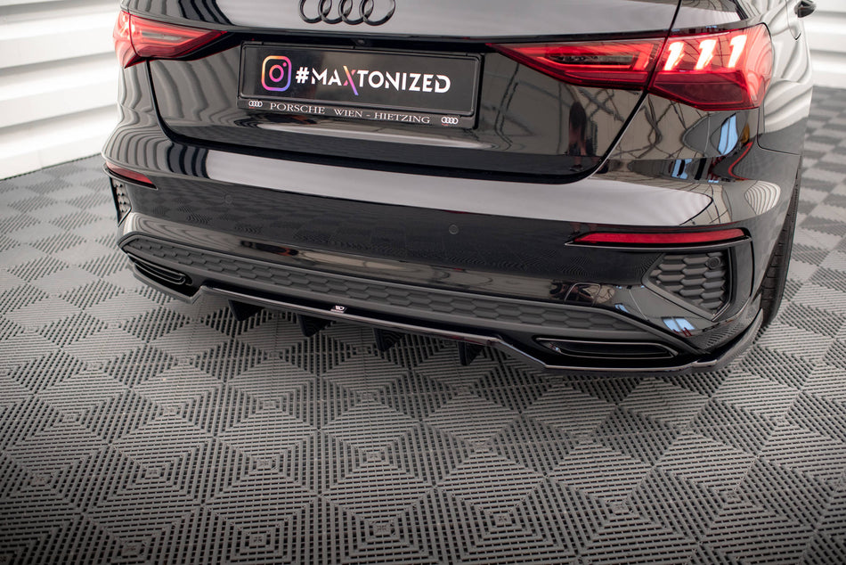 Rear Splitter (with vertical bars) suitable for Audi A3 S-Line Sedan 8Y