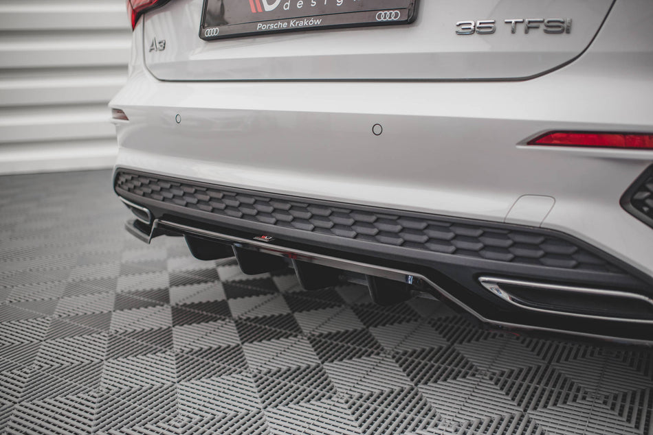 Rear Splitter (with vertical bars) suitable for Audi A3 S-Line Sportback 8Y