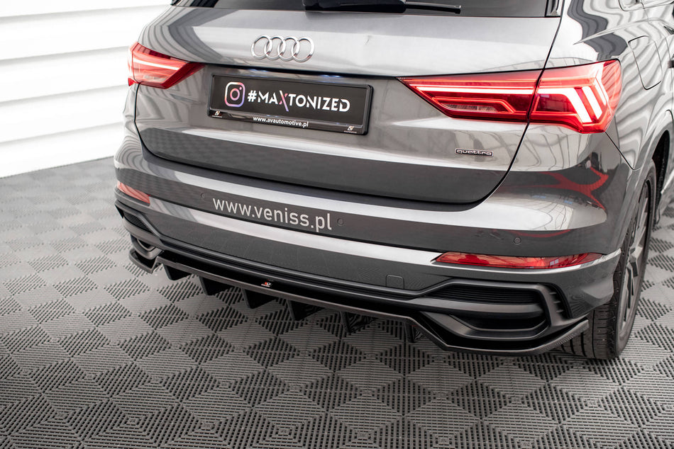 Rear Splitter (with vertical bars) suitable for Audi Q3 S-Line SUV F3