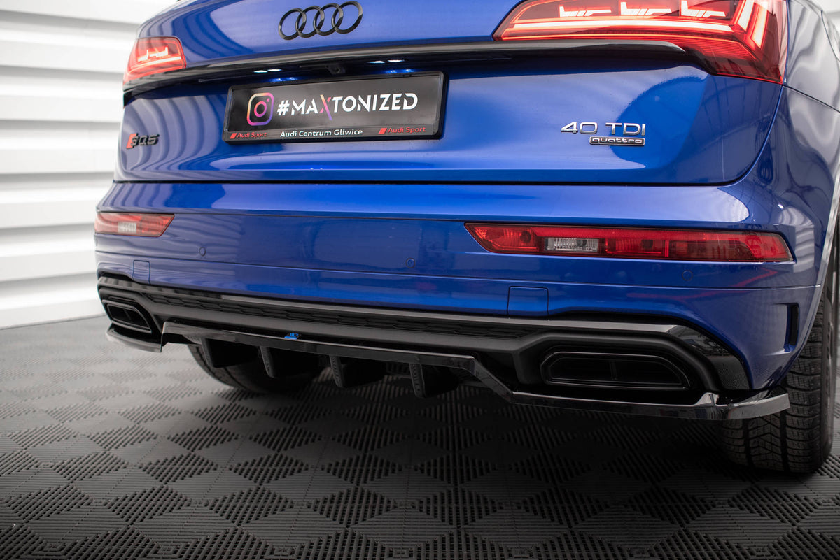 Rear Splitter (with vertical bars) suitable for Audi Q5 S-Line SUV Mk2 Facelift
