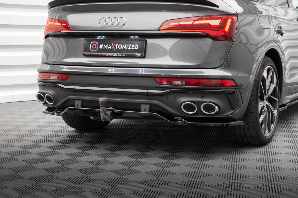Rear Splitter (with vertical bars) suitable for Audi SQ5 / Q5 S-Line Sportback Mk2 Facelift