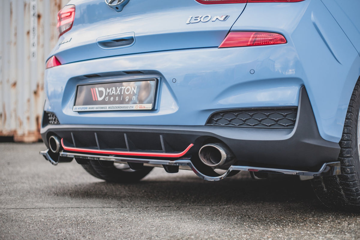 Rear Splitter (with vertical bars) suitable for Hyundai I30 N Mk3 Hatchback