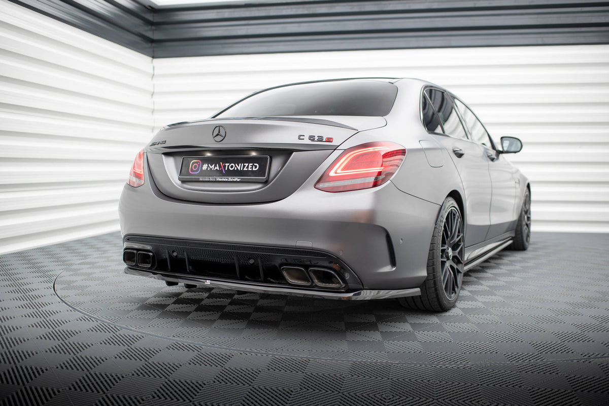 Rear Splitter (with vertical bars) suitable for Mercedes-AMG C63 Sedan / Estate W205 Facelift