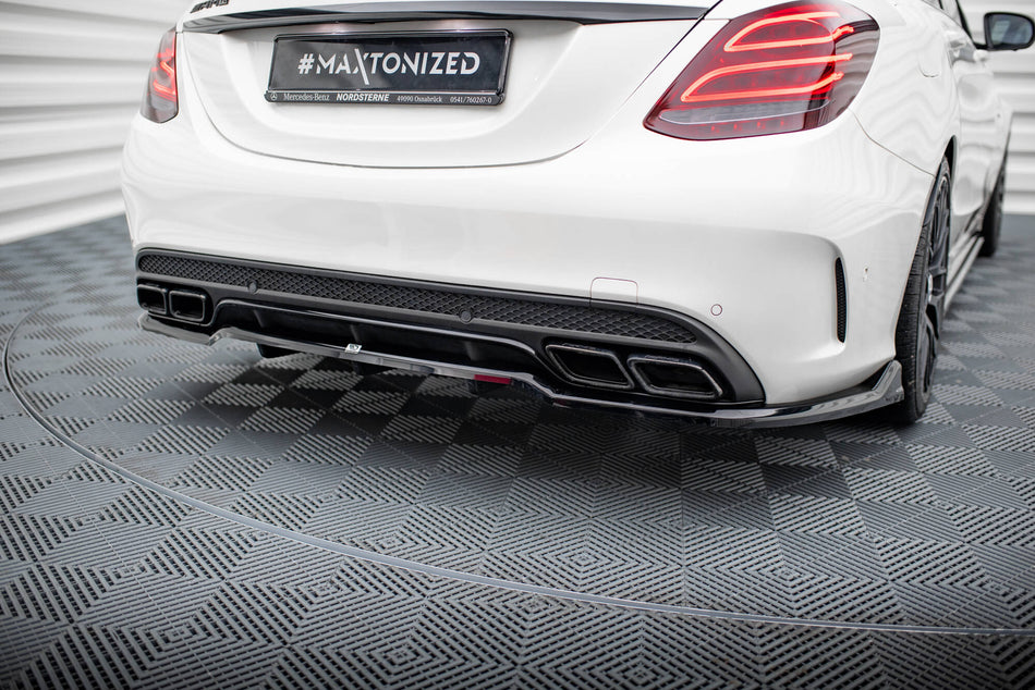 Rear Splitter (with vertical bars) suitable for Mercedes-AMG C63 Sedan / Estate W205 / S205
