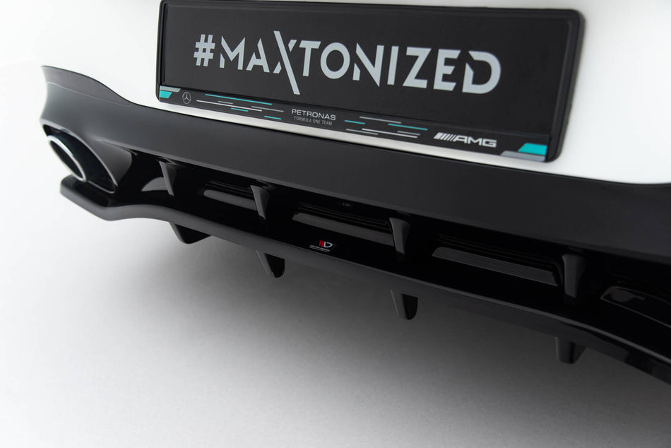Rear Splitter (with vertical bars) suitable for Mercedes-AMG CLA 35  / 45  Coupe / Shooting Brake C118 Facelift / X118 Facelift