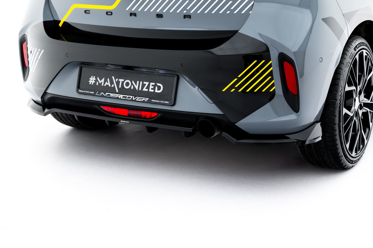Rear Splitter (with vertical bars) suitable for Opel Corsa F Facelift (Mk6 Facelift)