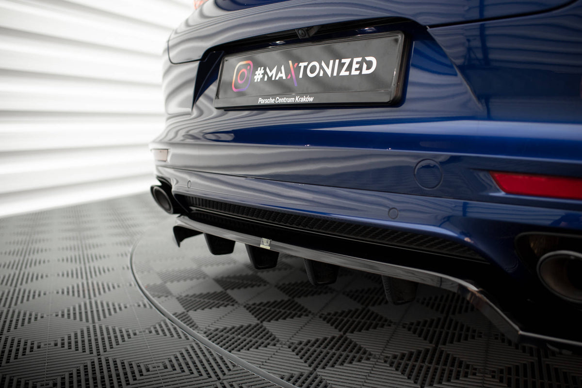 Rear Splitter (with vertical bars) suitable for Porsche Panamera E-Hybrid 971 Facelift