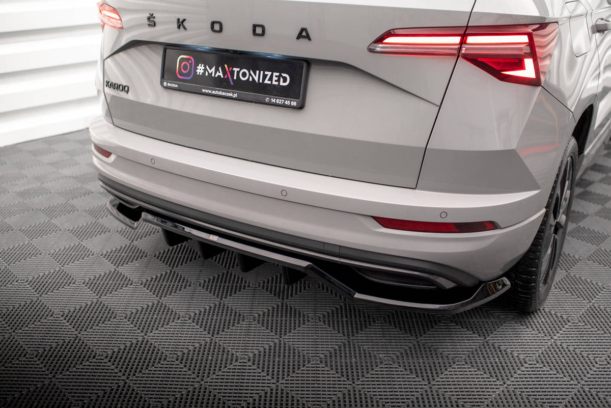 Rear Splitter (with vertical bars) suitable for Skoda Karoq Sportline Mk1 Facelift