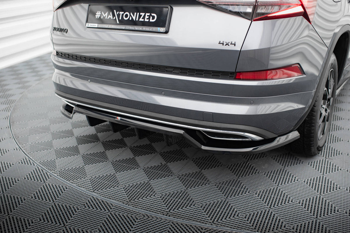 Rear Splitter (with vertical bars) suitable for Skoda Kodiaq Sportline Mk1 / Mk1 Facelift