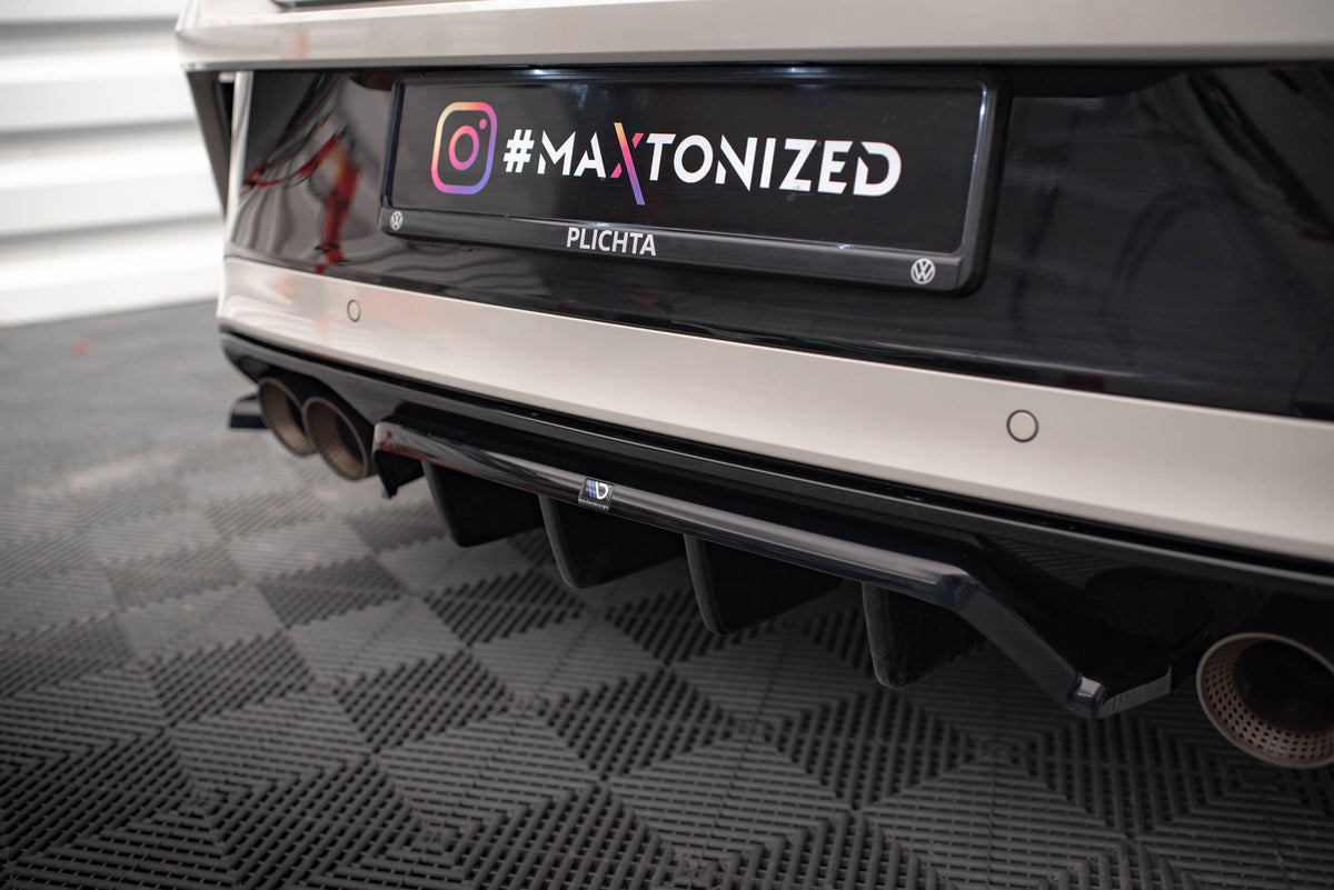 Rear Splitter (with vertical bars) suitable for Volkswagen T-Roc R / R-Line Mk1 Facelift