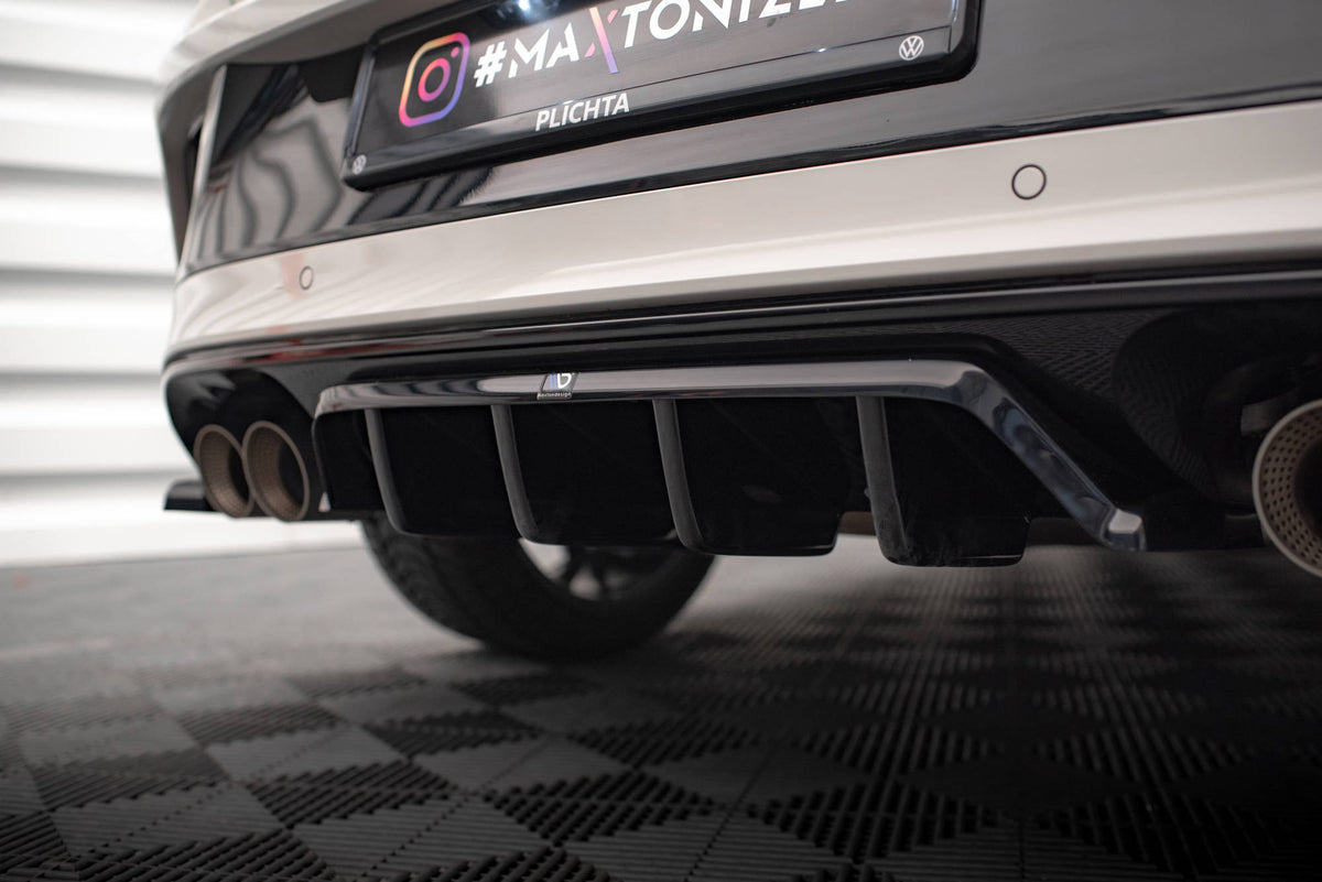 Rear Splitter (with vertical bars) suitable for Volkswagen T-Roc R / R-Line Mk1 Facelift