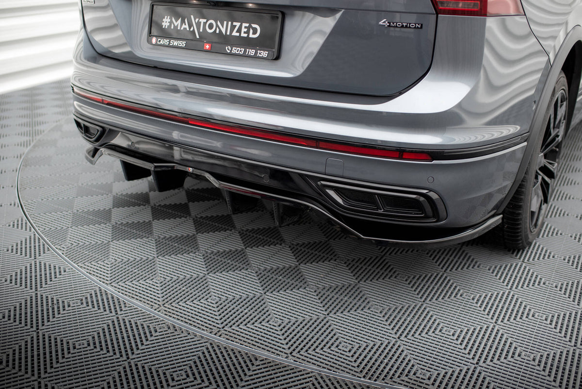 Rear Splitter (with vertical bars) suitable for Volkswagen Tiguan Allspace R-Line Mk2 Facelift