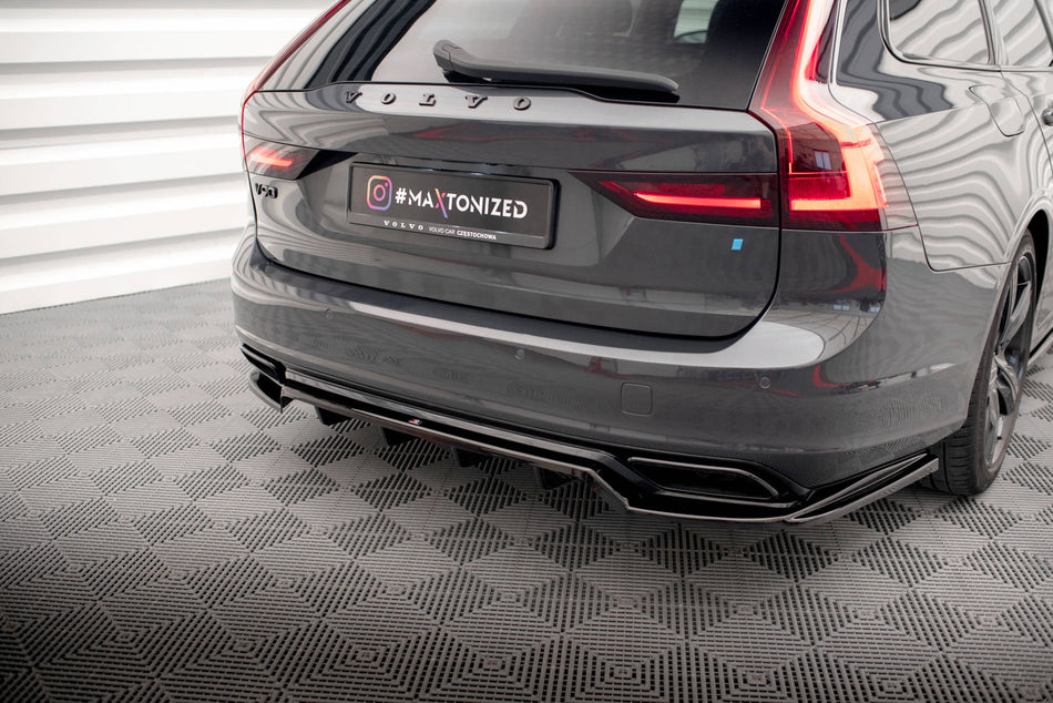Rear Splitter (with vertical bars) suitable for Volvo V90 / S90 R-Design Mk2