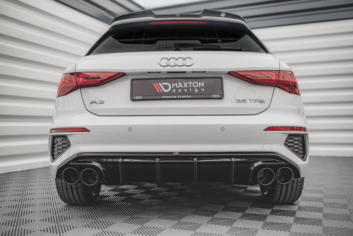 Rear Valance + Exhaust Ends Imitation suitable for Audi A3 S-Line Sportback 8Y