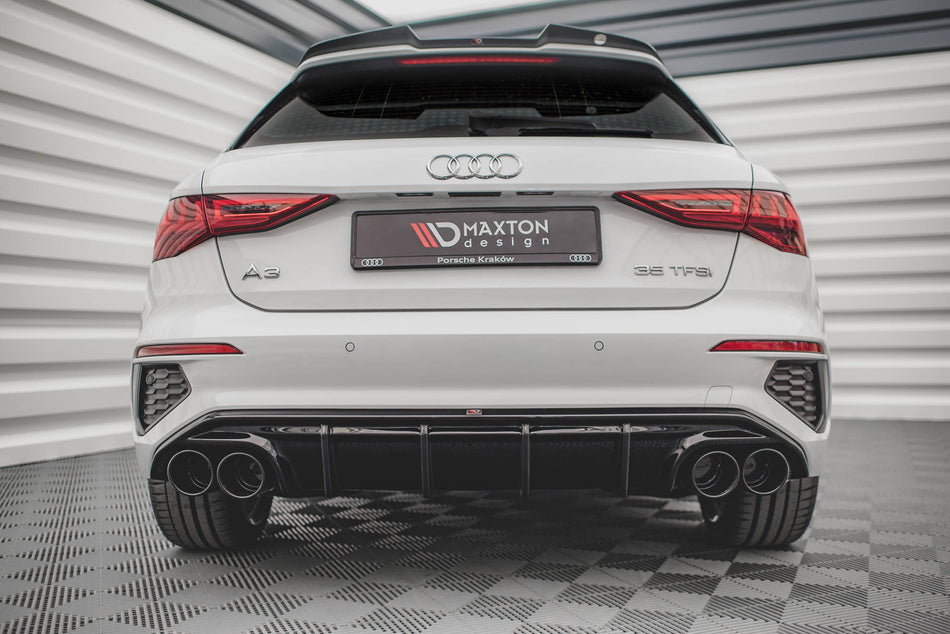 Rear Valance + Exhaust Ends Imitation suitable for Audi A3 S-Line Sportback 8Y