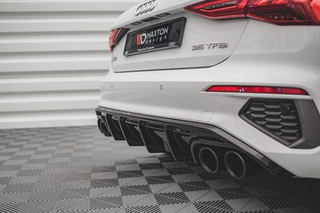 Rear Valance + Exhaust Ends Imitation suitable for Audi A3 S-Line Sportback 8Y