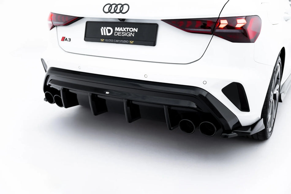 Rear Valance + Exhaust Ends Imitation suitable for Audi A3 S-Line Sportback 8Y Facelift