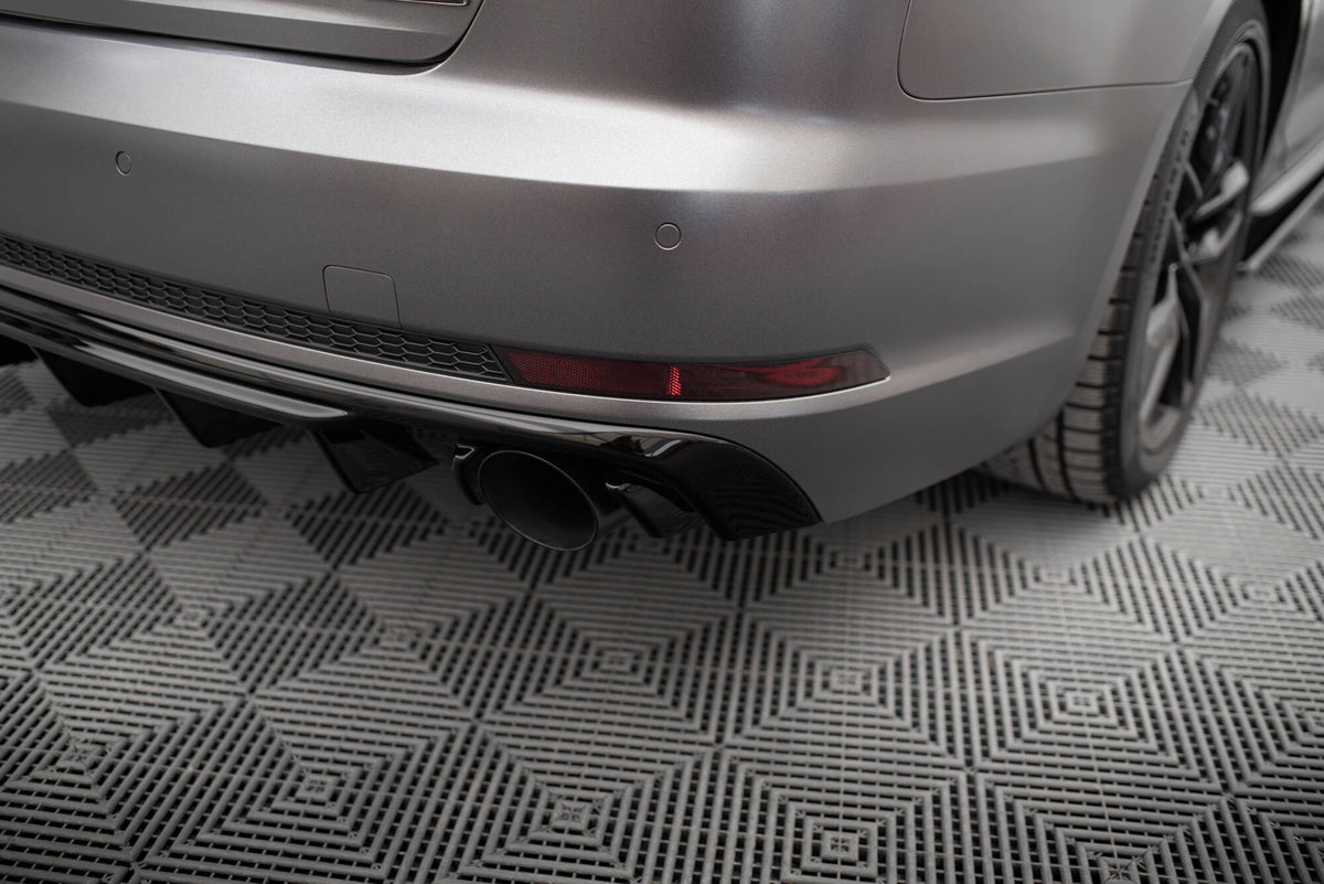 Rear Valance V.1 suitable for Audi A4 S-line B9 (Version with single exhaust tips on both sides)