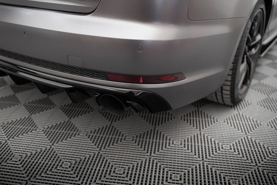 Rear Valance V.1 suitable for Audi A4 S-line B9 (Version with single exhaust tips on both sides)