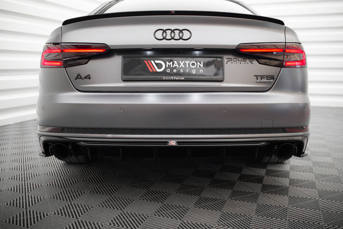 Rear Valance V.1 suitable for Audi A4 S-line B9 (Version with single exhaust tips on both sides)