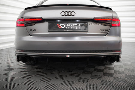 Rear Valance V.1 suitable for Audi A4 S-line B9 (Version with single exhaust tips on both sides)