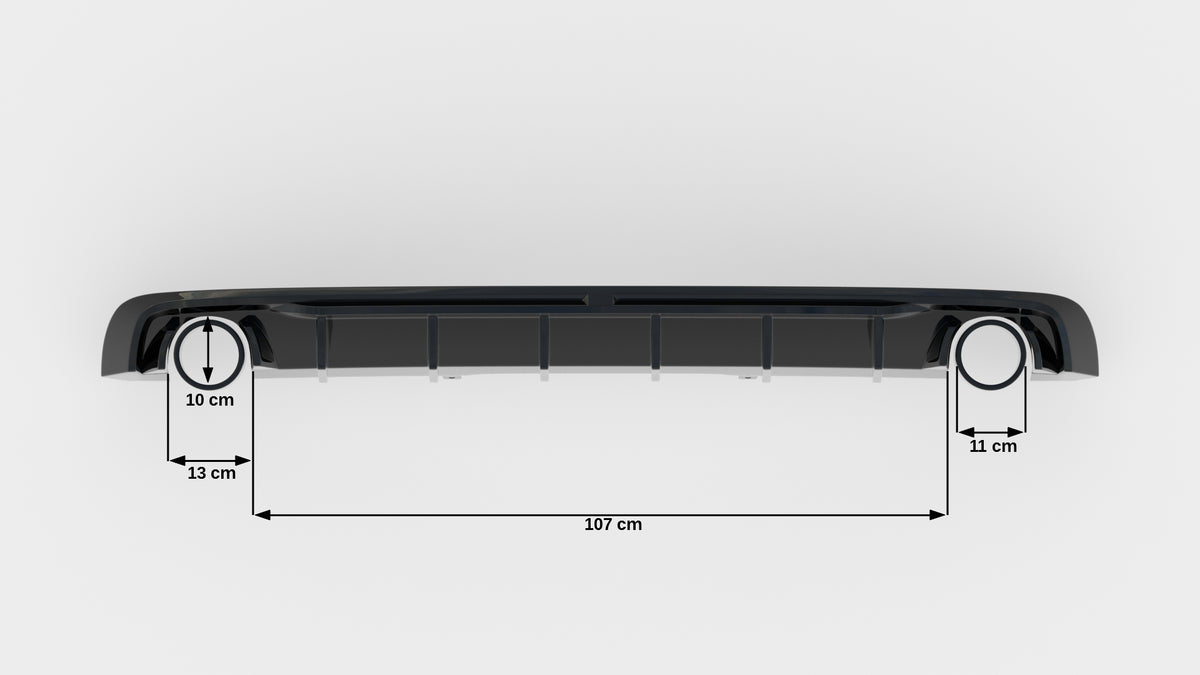 Rear Valance V.1 suitable for Audi A4 S-line B9 (Version with single exhaust tips on both sides)