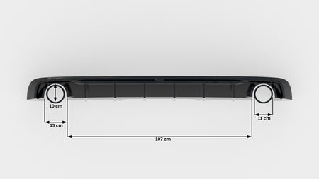 Rear Valance V.1 suitable for Audi A4 S-line B9 (Version with single exhaust tips on both sides)