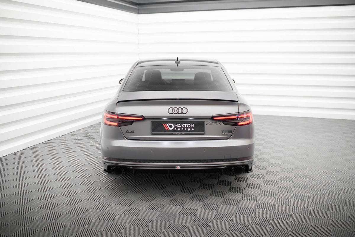 Rear Valance V.1 suitable for Audi A4 S-line B9 (Version with single exhaust tips on both sides)