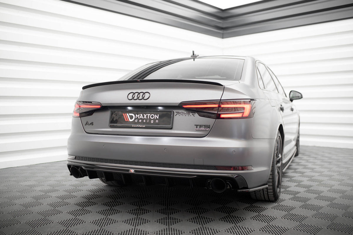 Rear Valance V.1 suitable for Audi A4 S-line B9 (Version with single exhaust tips on both sides)