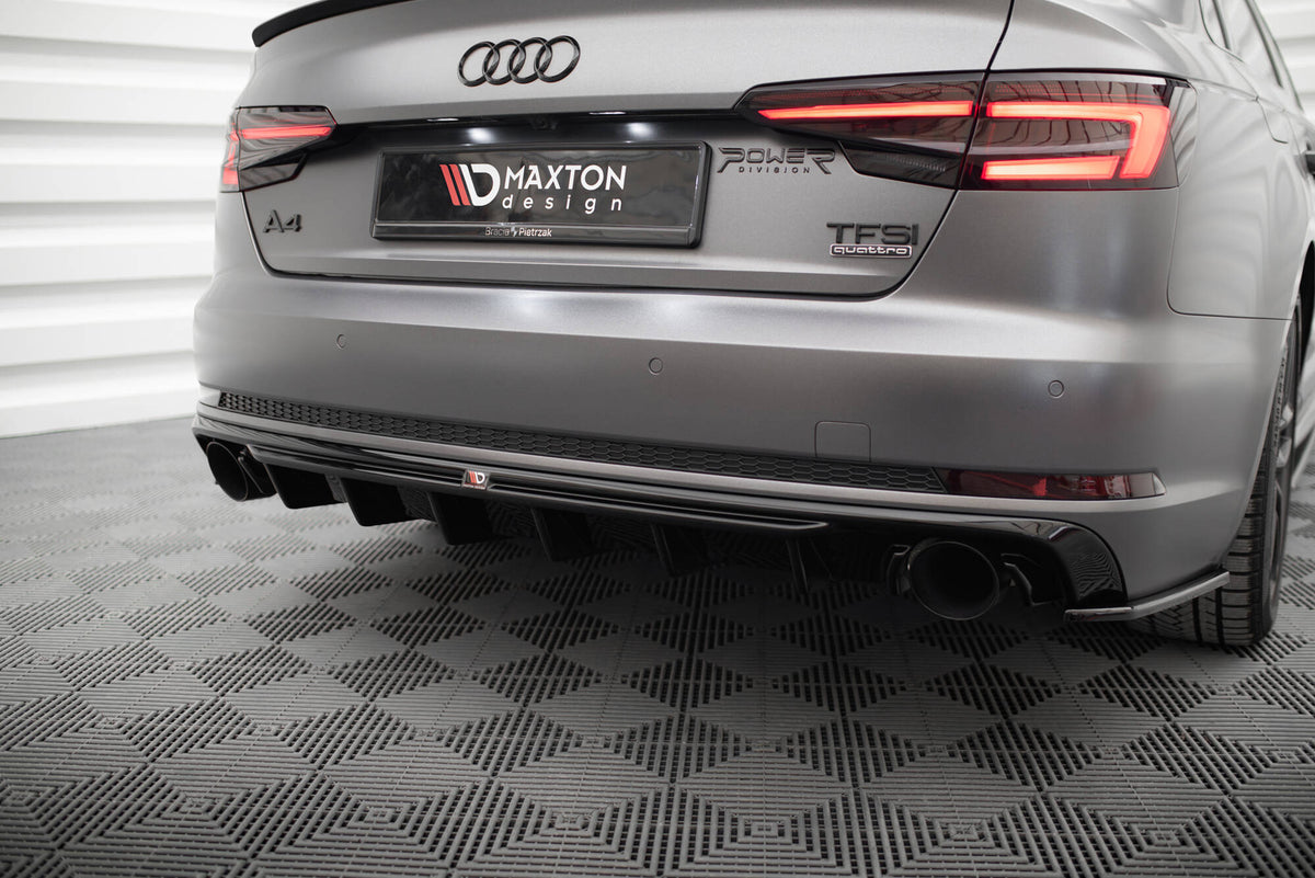 Rear Valance V.1 suitable for Audi A4 S-line B9 (Version with single exhaust tips on both sides)