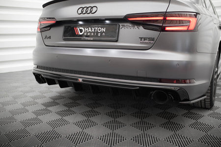 Rear Valance V.1 suitable for Audi A4 S-line B9 (Version with single exhaust tips on both sides)