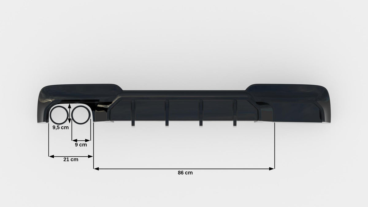 Rear Valance V.2 suitable for BMW 5 M-Pack F10 / F11 (Version with double exhaust on one side)