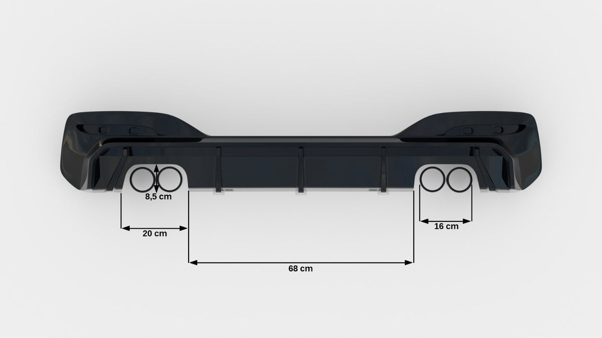 Rear Valance V.3 suitable for BMW 1 M-Pack / M140i F20 Facelift (Version with dual exhausts on both sides)