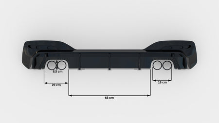 Rear Valance V.3 suitable for BMW 1 M-Pack / M140i F20 Facelift (Version with dual exhausts on both sides)