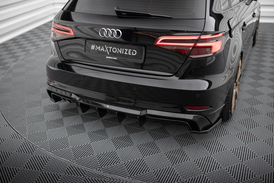 Rear Valance suitable for Audi A3 S-Line Sportback 8V Facelift (Version with dual exhausts on one side)