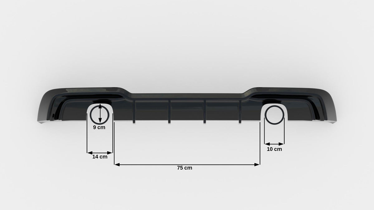 Rear Valance suitable for Audi A3 S-Line Sportback 8V Facelift (Version with single exhausts on both sides)
