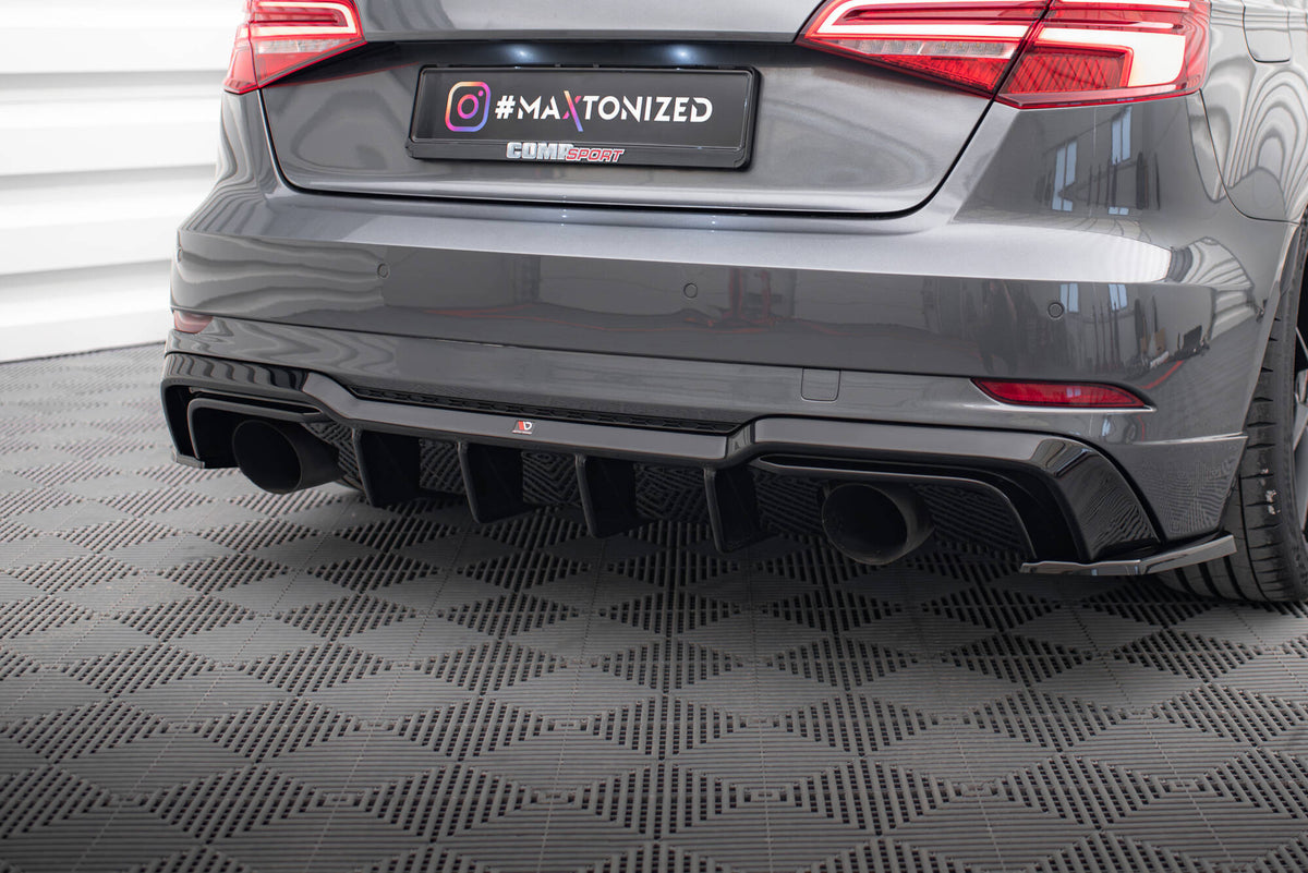 Rear Valance suitable for Audi A3 S-Line Sportback 8V Facelift (Version with single exhausts on both sides)