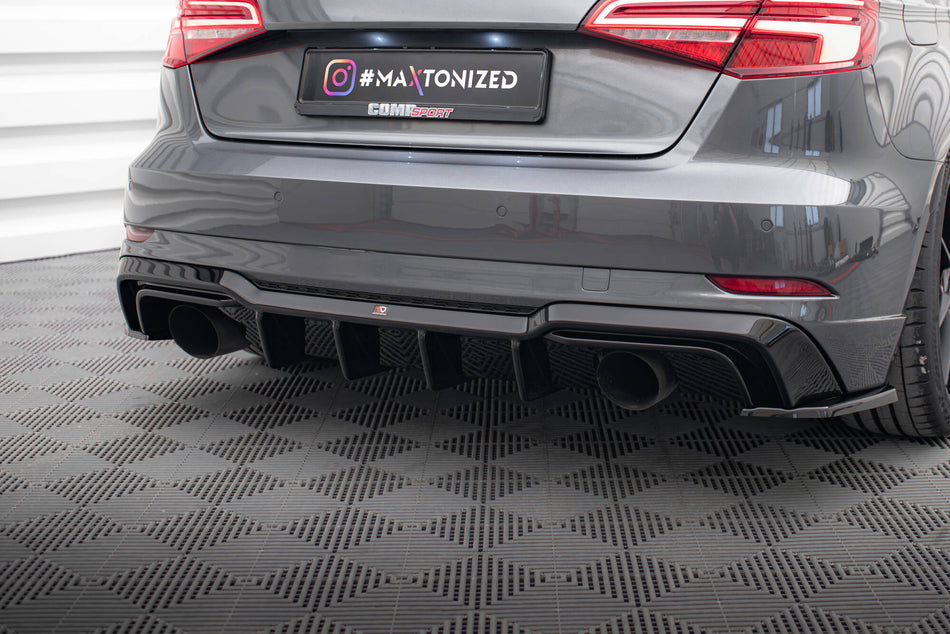 Rear Valance suitable for Audi A3 S-Line Sportback 8V Facelift (Version with single exhausts on both sides)