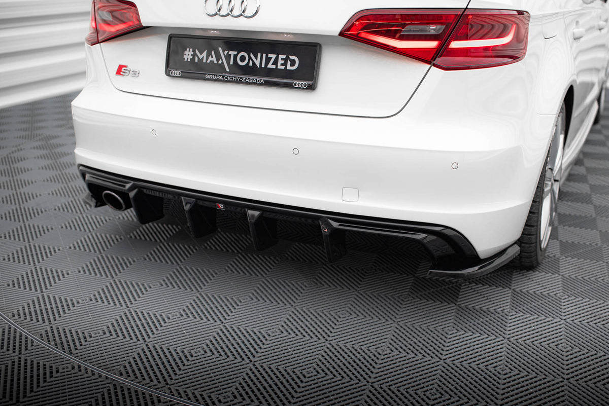 Rear Valance suitable for Audi A3 S-Line Sportback 8V (Version with single exhaust tips on one side)