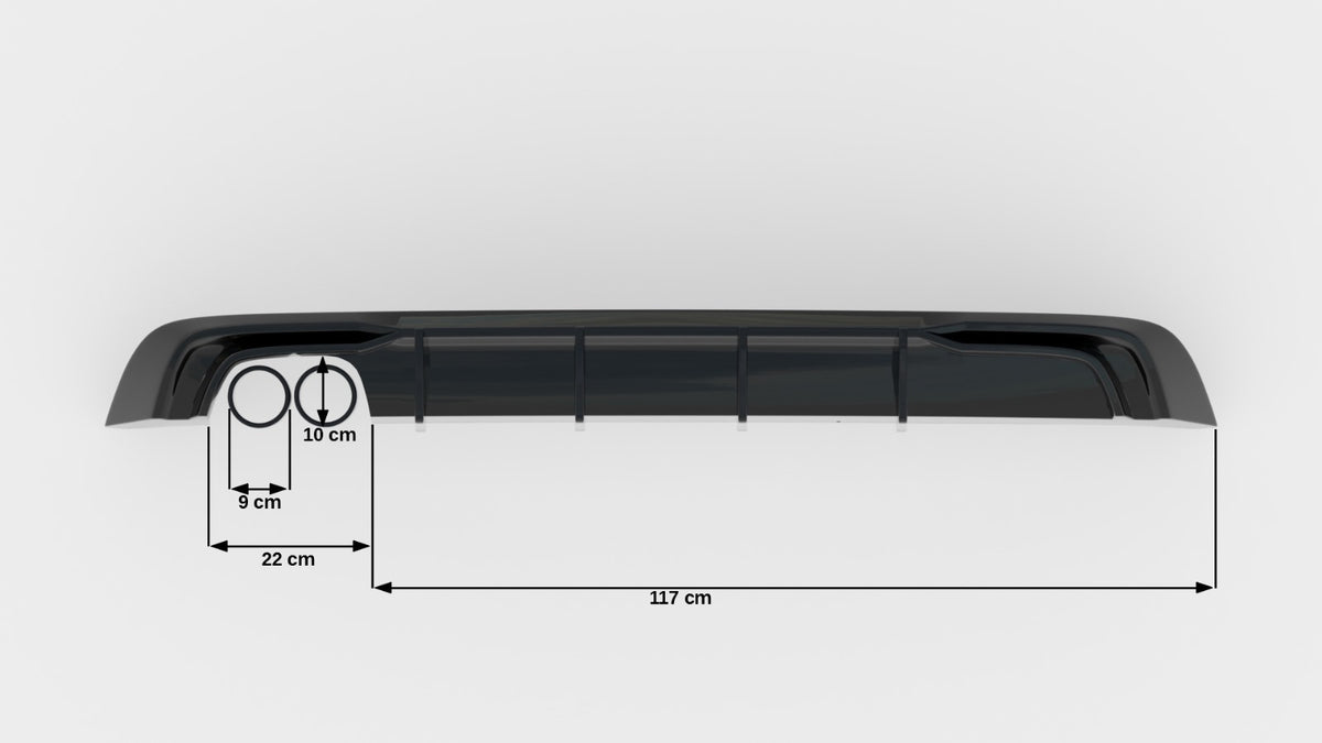 Rear Valance suitable for Audi A3 Sportback 8V Facelift (Version with double exhaust tip)
