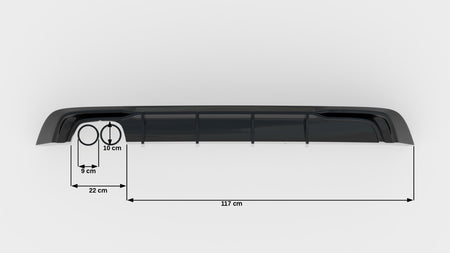 Rear Valance suitable for Audi A3 Sportback 8V Facelift (Version with double exhaust tip)