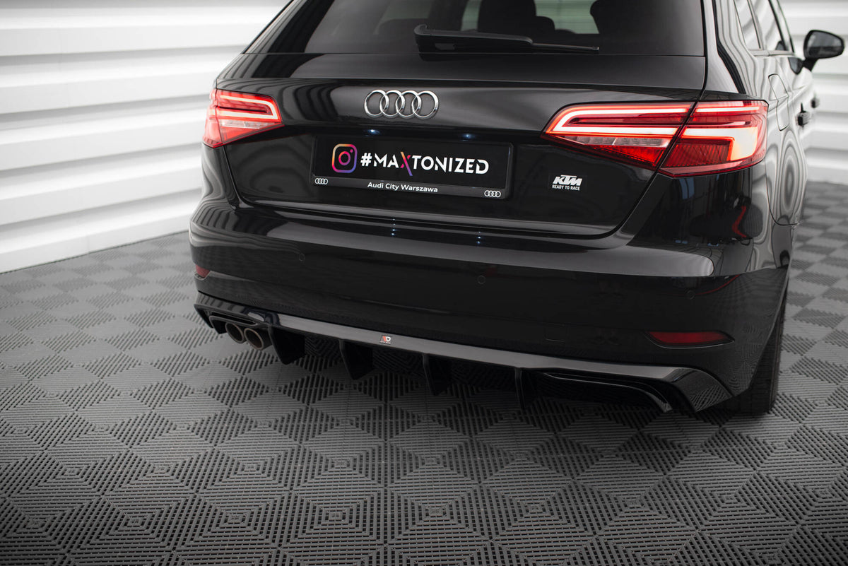 Rear Valance suitable for Audi A3 Sportback 8V Facelift (Version with double exhaust tip)