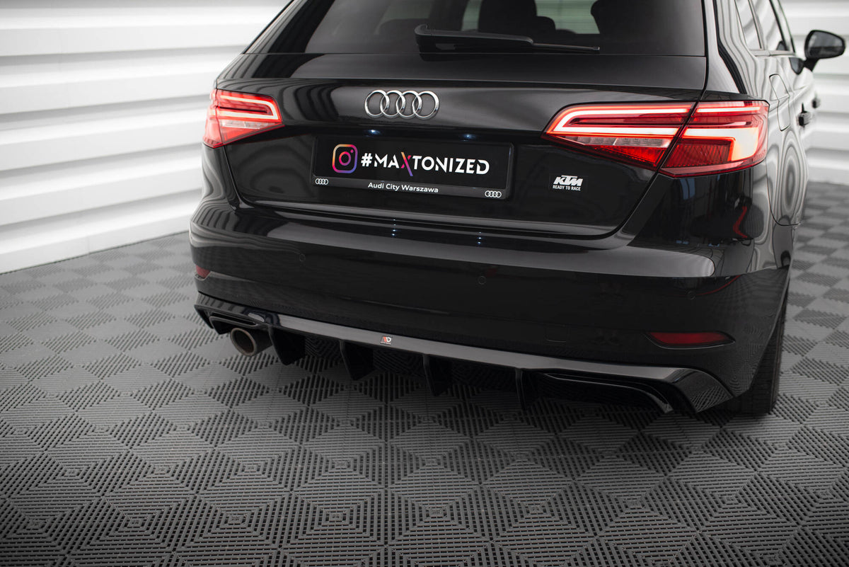 Rear Valance suitable for Audi A3 Sportback 8V Facelift (Version with one exhaust tip on single side)
