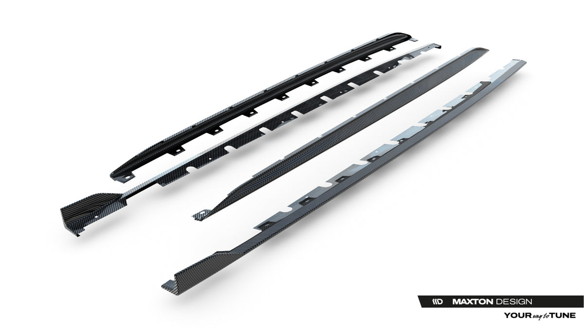 Set of Prepreg Carbon Fiber Side Skirts suitable for Audi RS3 Sedan 8Y Facelift