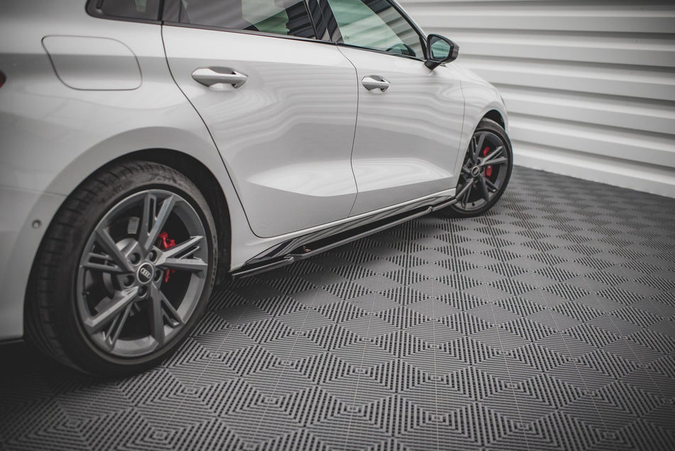 Side Skirts Diffusers V.1 suitable for Audi S3 / A3 S-Line Sportback / Sedan 8Y / 8Y Facelift
