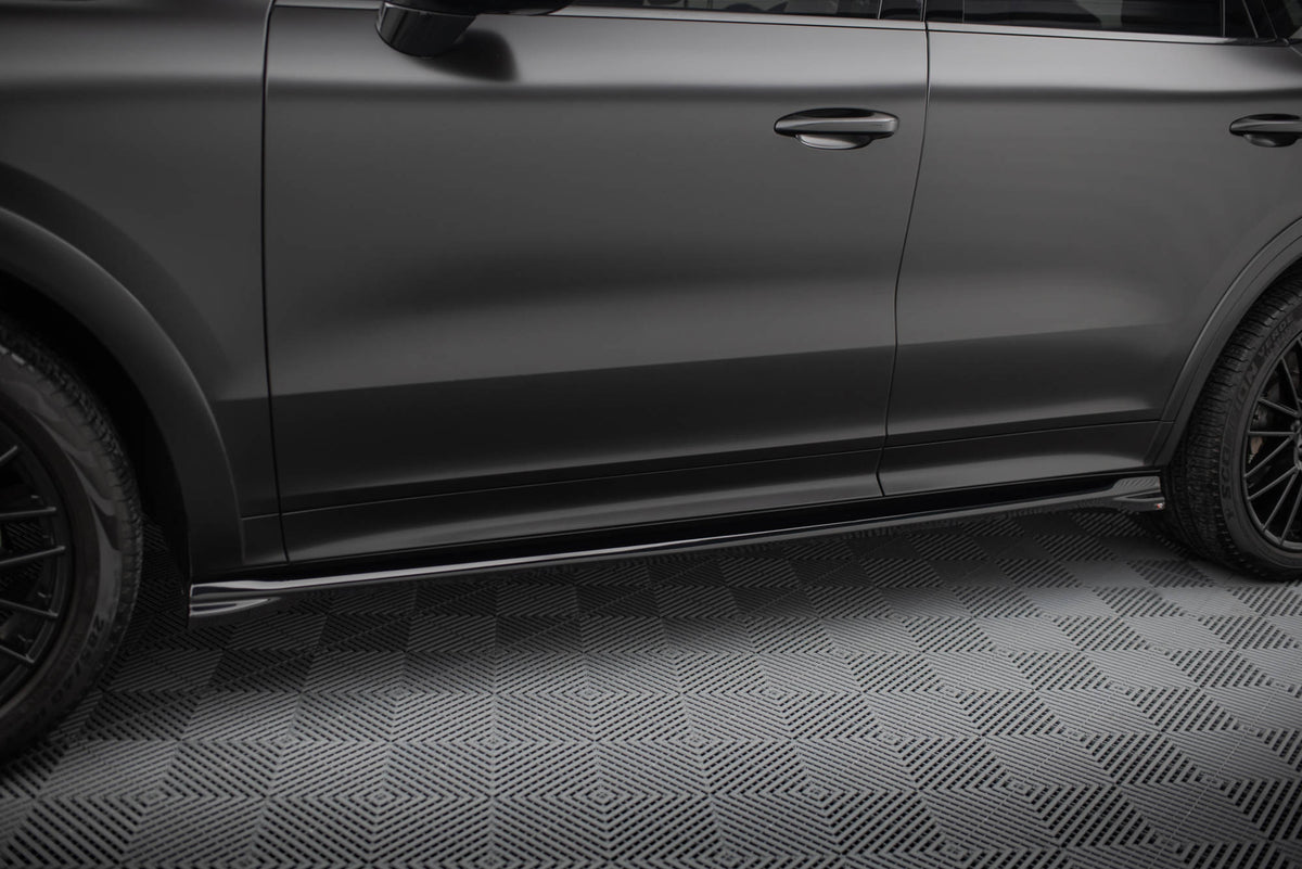 Side Skirts Diffusers V.1 suitable for Porsche Cayenne Sport Design / Turbo SUV / Coupe Mk3 / Mk3 Facelift